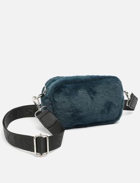 Furry small crossbody bag with fur effect ED