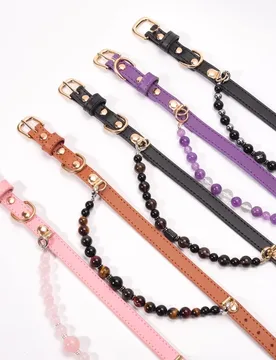 Natural crystal pet collar cat dog neck ring pet crystal DIY beaded small and medium dog necklace source factory - Aliexpress - FashionsVida
