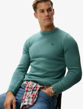 Superdry Herren Preppy Baumwoll-pullover Green - Größe: S - 74.99 - FashionsVida
