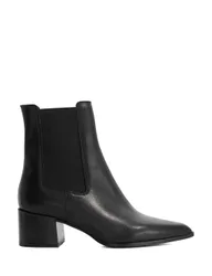 Leather Pointed Toe Chelsea Boots Black female
