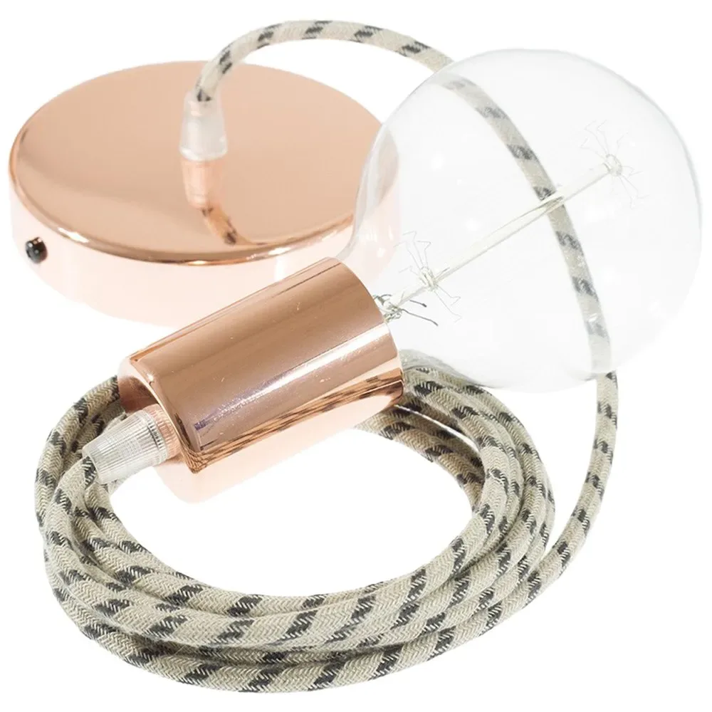 Cables Suspension Luminaire Rd54 Stripes 1 M Diy Anthracite / Copper One Size - Creative - FashionsVida