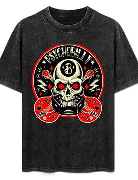 Psychobilly Rock Skull Bikers Vintage Rockers Rockabilly Guitars T-Shirt Urban Style Print T-Shirt - Aliexpress - FashionsVida