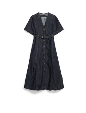 Midikleid azul oscuro S