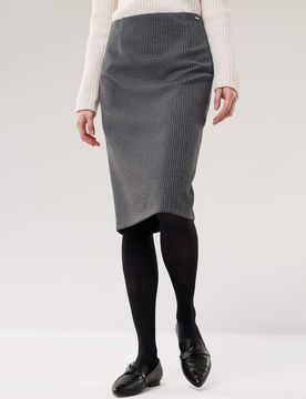 Jerseyrock Strickoptik, normale Größen#Kurzgrößen, Farbe Schwarz, 19, bequemer Jersey Strickoptik Damen