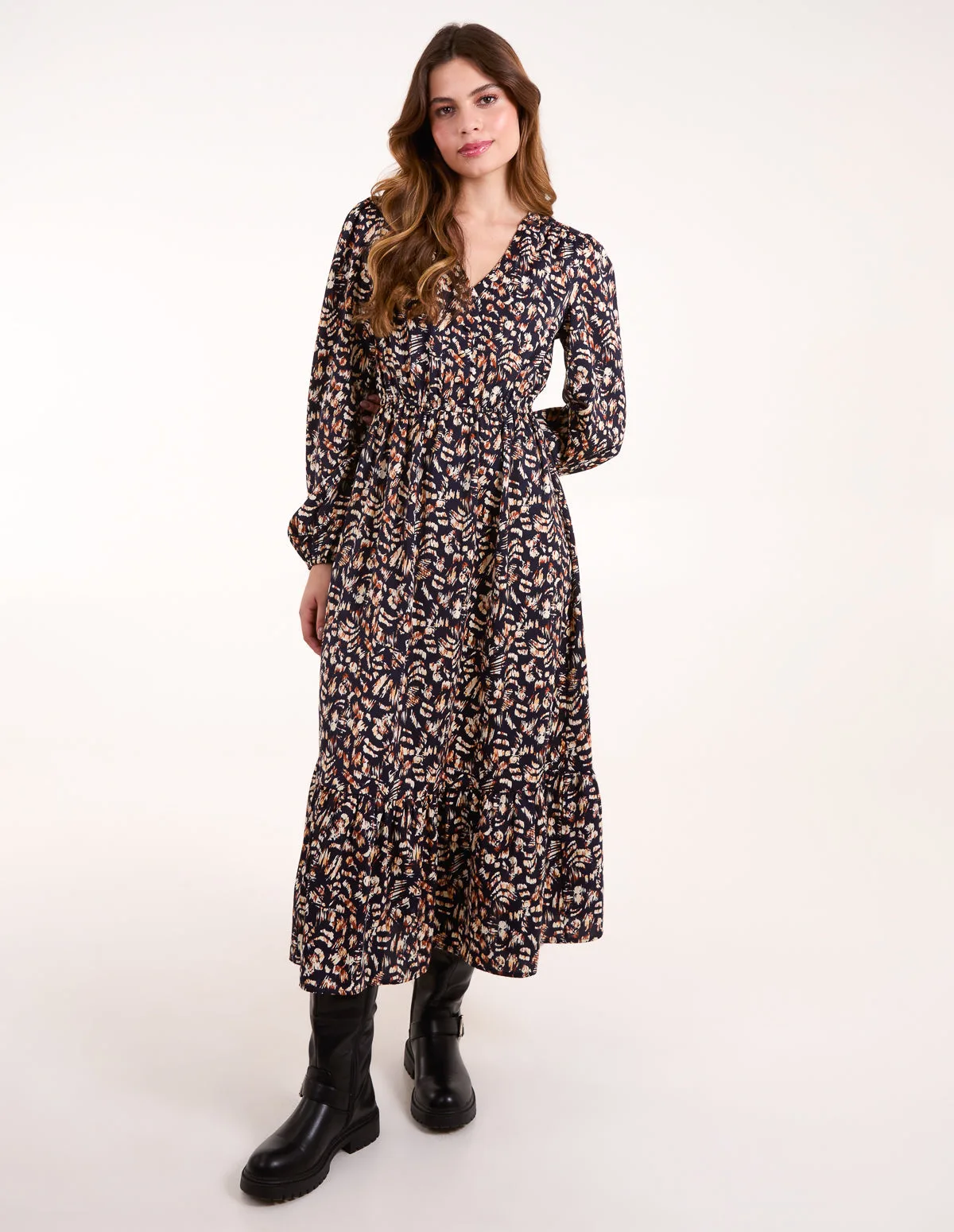 Button Down Frill Hem Dress - 8 / NAVY - female - Blue Vanilla - FashionsVida