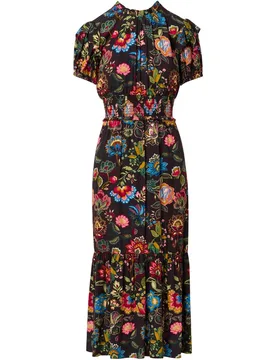 Vestido con cuello alto y manga corta - Adrianna Papell - FashionsVida