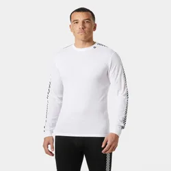 Men's HH Lifa Stripe Crew Ski Base Layer White M - White - Male