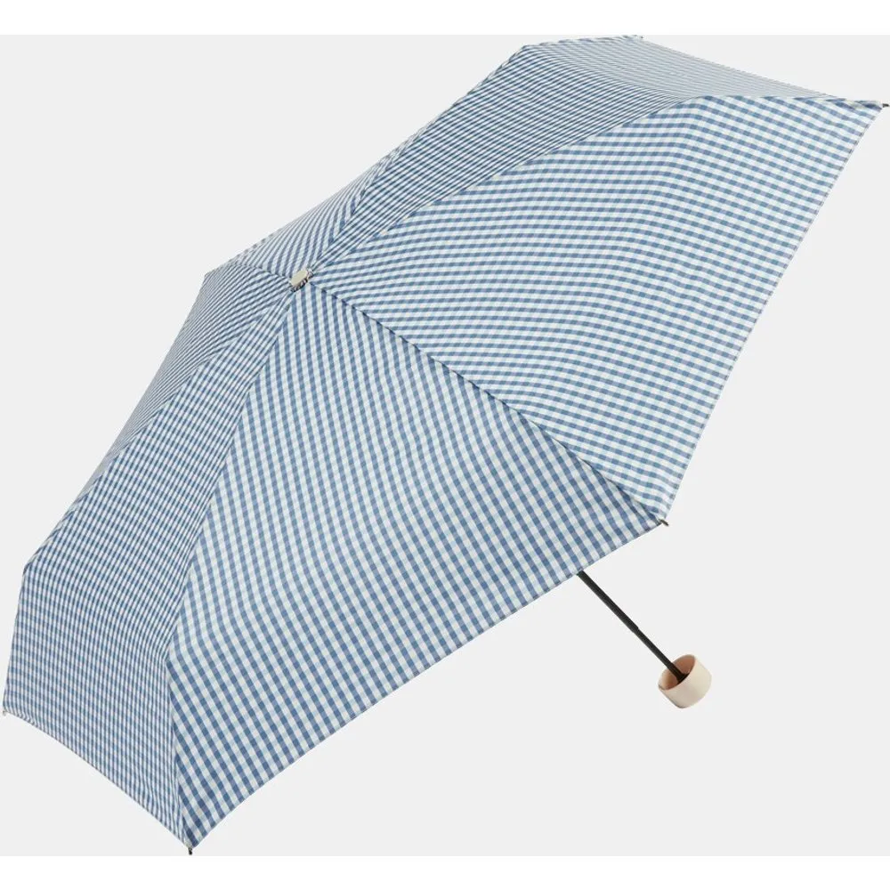 Paraguas plegable manual UPF50+ con estampado vichy - Ezpeleta - FashionsVida