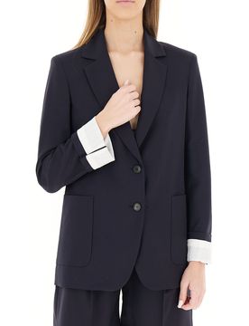 Blazer in lana BLU SCURO 42