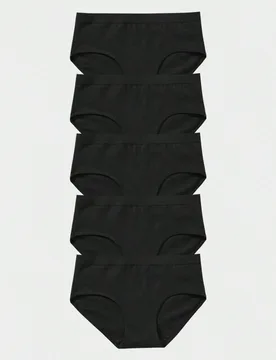 Piezas/Set Bragas de mujer 100% algodón, ropa interior negra de alta calidad, suave y transpirable, para uso diario - Shein - FashionsVida