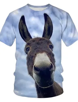 New Men Animal Donkey Pattern T-shirt Street Hip Hop Funny Trend Round Neck Tops Personality Fashion Casual Short Sleeve Garment - Aliexpress - FashionsVida