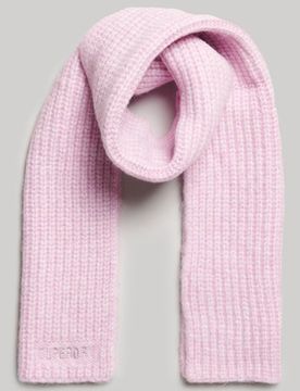 Superdry Damen Essential Schal mit Rippmuster Pink - Größe: One Größe