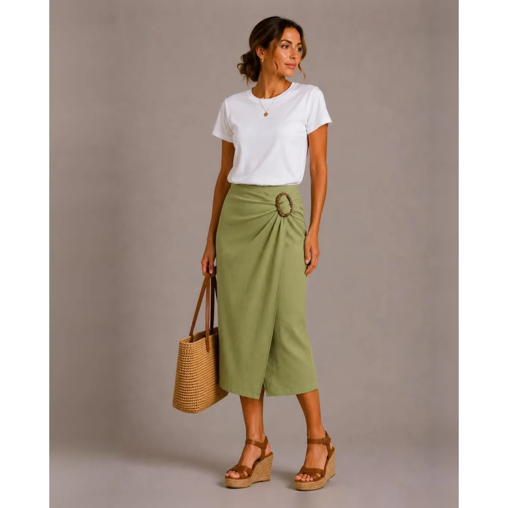 Vila - Falda midi fluída - Vila - FashionsVida
