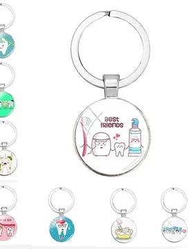 New Nurse Dentist Dental Glass Keychain Dental Care Keychain Love Your Teeth Pendant Keychain Holiday Gift - Aliexpress - FashionsVida