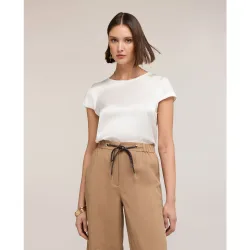 Camiseta de mujer bimatérica escote redondo