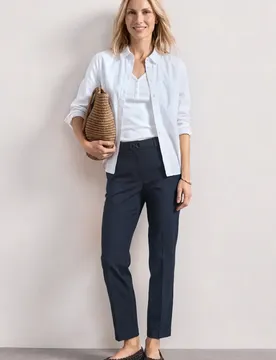 Slim Leg Hose mit Schnallendetail female Blau