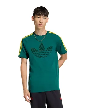 Originals Maglietta A Maniche Corte Monogram 3 Stripes Collegiate Green M - Adidas - FashionsVida