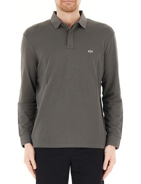 Polo maniche lunghe GRIGIO SCURO XXL