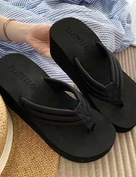 Fashion Clip Foot Cool Slippers Women Simple Hundred Versatile Height Increase Thick Bottom Outer Wear Flip Flops Soft Anti-slip - Aliexpress - FashionsVida