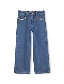 Para niña. U21875 Jeans Bordados (3Y= 94cm), Casual, Algodón, Denim, moda infantil