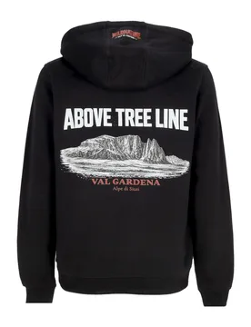 Felpa Cappuccio Uomo Wn Above Treeline Valgardena Siusi Hoodie Black - WILD NATURE - FashionsVida