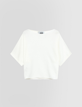 Maglia con scollo a barca donna bianco