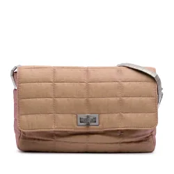 Quilted Iridescent Nylon Mademoiselle Flap