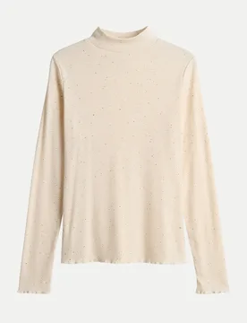 Slim-Fit Rippshirt Suhanna curly Beige 44 - Opus - FashionsVida