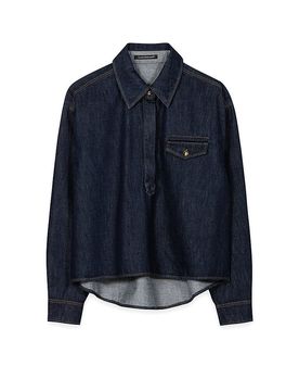 Jeansbluse dunkelblau 38 damen