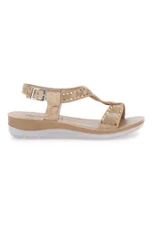 Sandali dorati con strass comfort 43BV 40