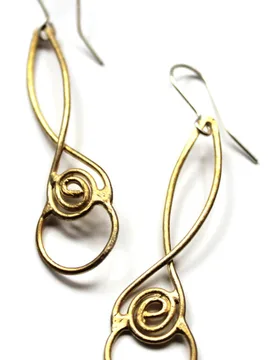 Recycled Brass Laugharne Earrings - La Jewellery - FashionsVida