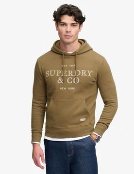 Superdry Herren 1954 Company Hoodie mit Lockerer Passform Brown - Größe: XL