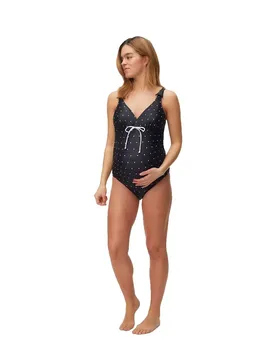 Costume Da Bagno Newrussel Maternity Black / Optical White Dots S