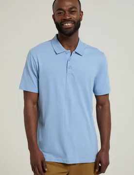 Cordyline Textured Mens Polo - Blue - Blue - Size: S - Mountain Warehouse - FashionsVida