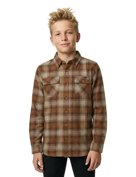 Chemise à Manches Longues Daybreak Flannel Friar Brown L Garçon