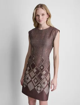 Vestido corto sin mangas con cuello redondo de mujer - DKNY - FashionsVida
