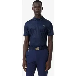 Polo de hombre de golf de corte regular con estampado en blanco de manga corta