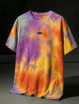 Camiseta de manga corta con cuello redondo y gráfico tie-dye para hombres, uso diario versátil, vacaciones, regalos del Día del Padre, fútbol - Shein - FashionsVida