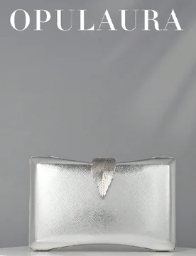 Bolso de mano metálico para mujer OpulAura, bolso de lujo para la noche con cierre de hoja de metal decorativa, adecuado para fiestas, bodas, eventos - Shein - FashionsVida