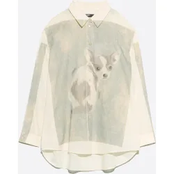 Camisa de mujer estampado posicional chihuahua