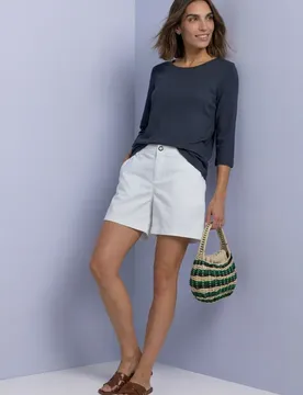 Arm Shirt mit U-Boot-Ausschnitt female Blau