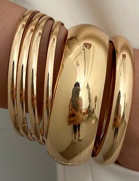 Juego de 6 brazaletes anchos de metal vintage y elegante, adecuado para uso diario, regalo