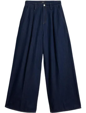 Vaquero campana de mujer pleated wide de tiro alto - 7 For All Mankind - FashionsVida