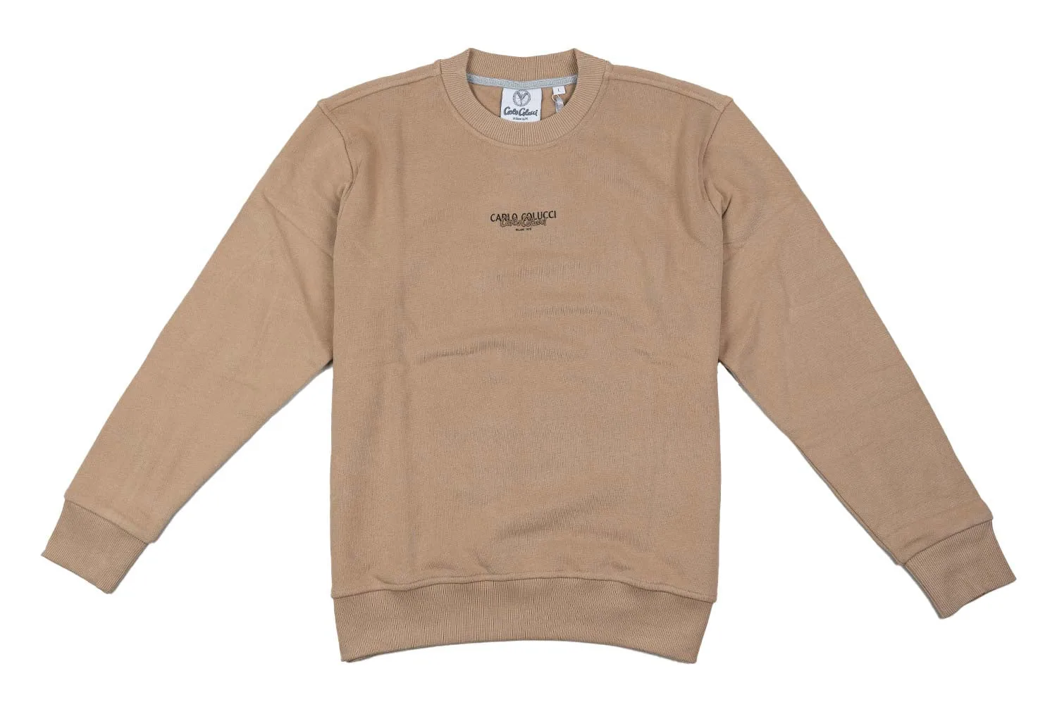 Sweatshirt Basic Line - Sweatshirt-Crewneck - beige - Herren - Size: S - Carlo colucci - FashionsVida