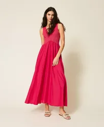 Robe longue avec bustier en maille
