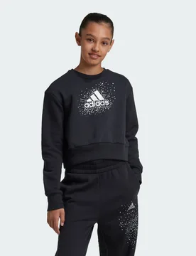 Felpa Glam Crew Junior 9-10A Black - Adidas - FashionsVida