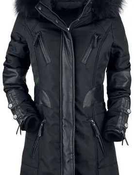 Rock Winterjacke - So Damn Obvious - S bis XXL - für Damen - Größe XL - schwarz - Frauen - female - Rock Rebel by EMP - FashionsVida