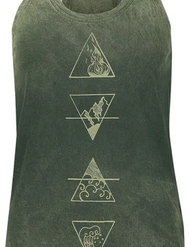 Gothic Top - Elements - S bis XXL - für Damen - Größe XL - grün - Frauen - female - Outer Vision - FashionsVida
