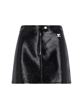 Courrèges Sculpted Denim-Effect Mini Skirt with Stretch Lining