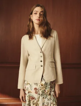 Chaqueta ajustada de mujer 100% lino - Lloyd's - FashionsVida